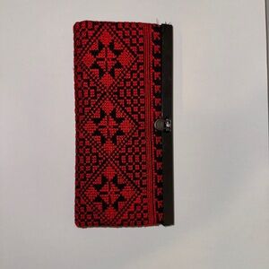 Red and Black Patterned Clutch